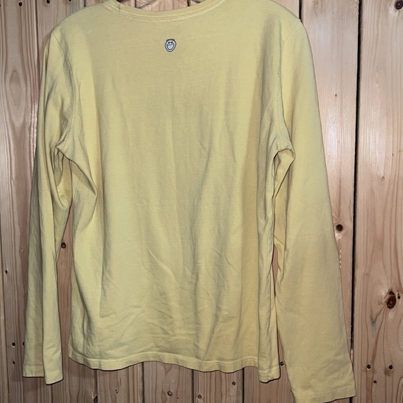 Life is Good Pale Yellow Long-Sleeve T Shirt S - Picture 2 of 6